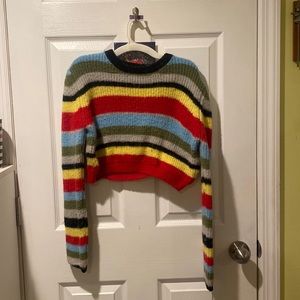 cropped striped sweater